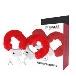 DARKNESS - RED LINED METAL HANDCUFFS 2